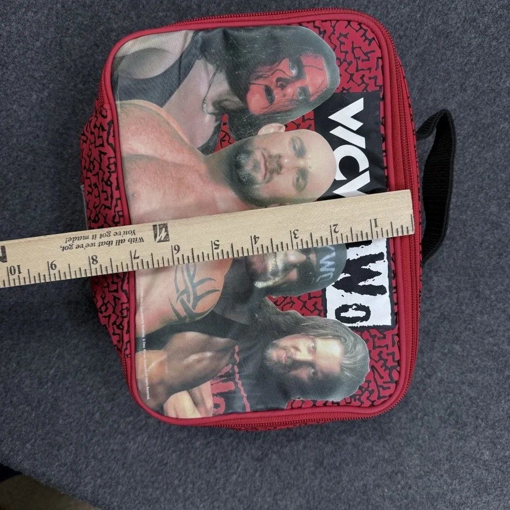 WCW nWo Wrestling Lunch Box Bag 1990s Red STING Goldberg Nash